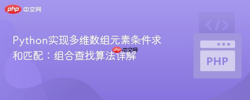 Python实现多维数组元素条件求和匹配：组合查找算法详解

