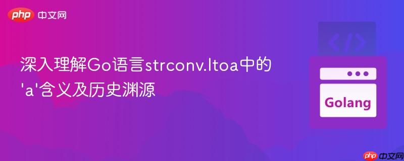 深入理解Go语言strconv.Itoa中的'a'含义及历史渊源