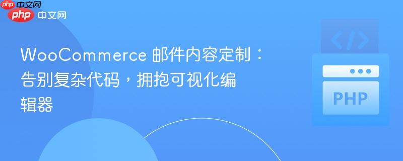 WooCommerce 邮件内容定制:告别复杂代码,拥抱可视化编辑器