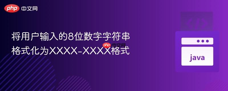 将用户输入的8位数字字符串格式化为xxxx-xxxx格式