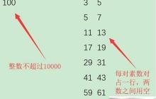 C++统计整数内素数对