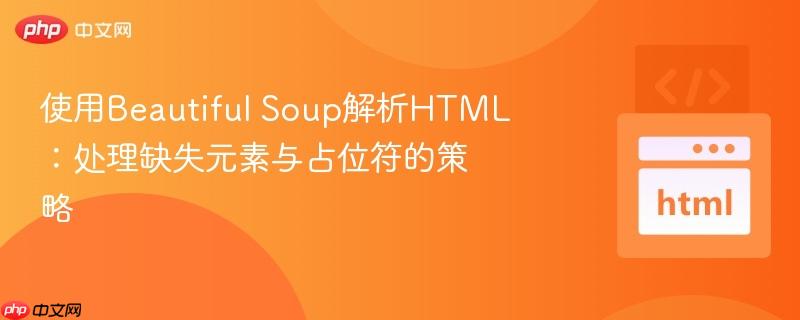 使用Beautiful Soup解析HTML：处理缺失元素与占位符的策略