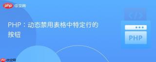PHP：动态禁用表格中特定行的按钮
