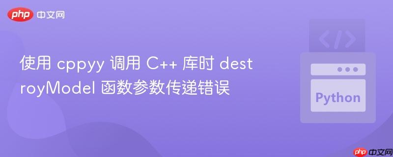 使用 cppyy 调用 c++ 库时 destroymodel 函数参数传递错误