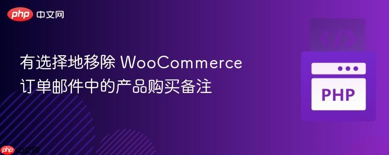 有选择地移除 woocommerce 订单邮件中的产品购买备注