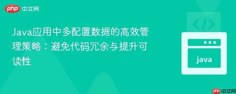 Java应用中多配置数据的高效管理策略:避免代码冗余与提升可读性