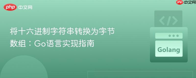 将十六进制字符串转换为字节数组：go语言实现指南
