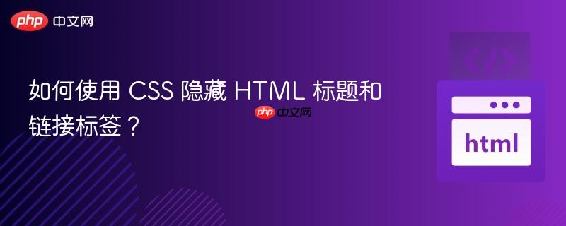 如何使用 CSS 隐藏 HTML 标题和链接标签?
