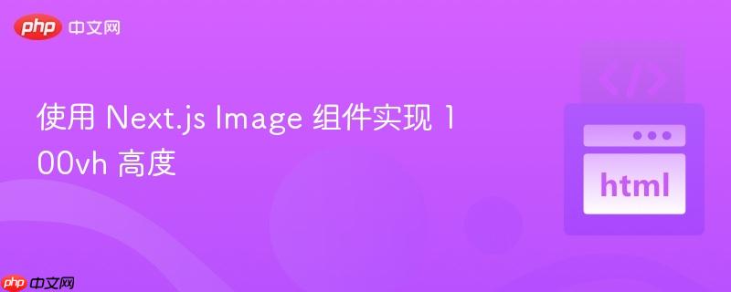 使用 next.js image 组件实现 100vh 高度