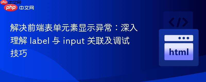 解决前端表单元素显示异常:深入理解 label 与 input 关联及调试技巧