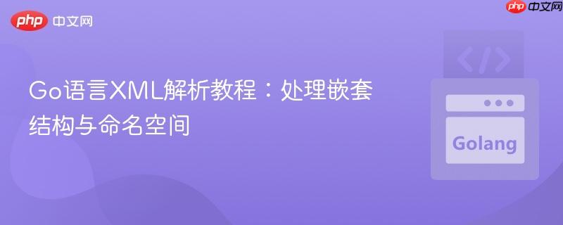 go语言xml解析教程：处理嵌套结构与命名空间