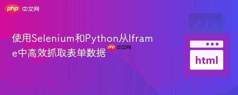 使用Selenium和Python从Iframe中高效抓取表单数据