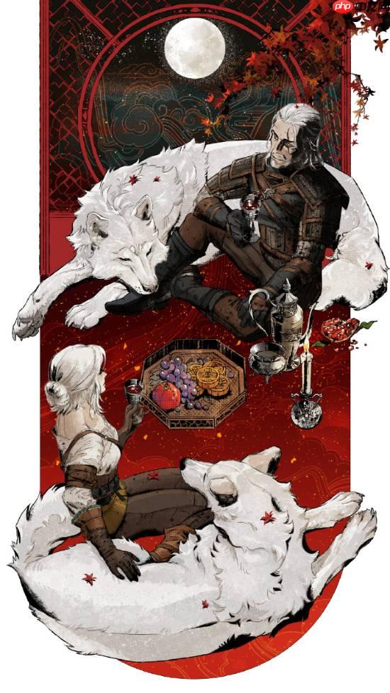 CDPR祝贺玩家中秋快乐！官方动态晒白狼希里中秋团圆图