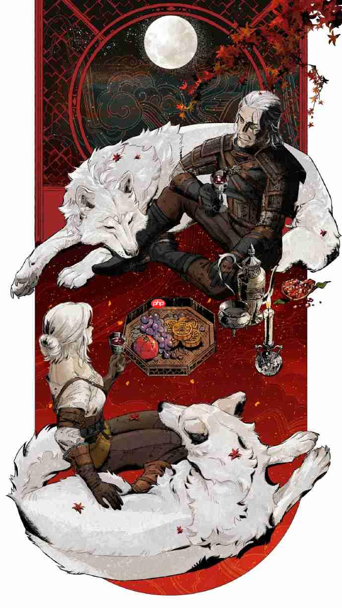 白狼希里共赏月！CDPR发《巫师3》主题中秋贺图