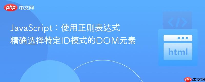 JavaScript：使用正则表达式精确选择特定ID模式的DOM元素