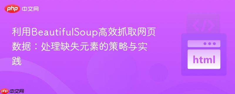 利用BeautifulSoup高效抓取网页数据：处理缺失元素的策略与实践