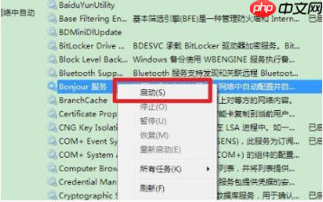 bonjour服务被禁用怎么办