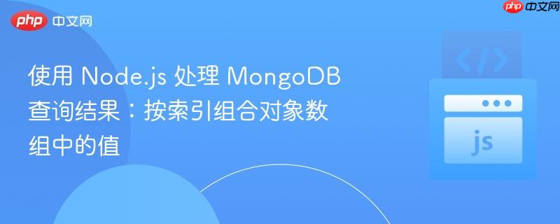使用 Node.js 处理 MongoDB 查询结果：按索引组合对象数组中的值