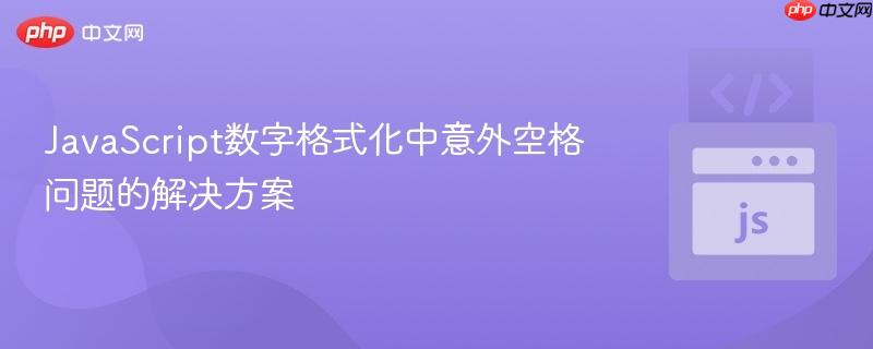JavaScript数字格式化中意外空格问题的解决方案