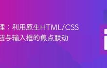 焦点管理：利用原生HTML/CSS实现按钮与输入框的焦点联动