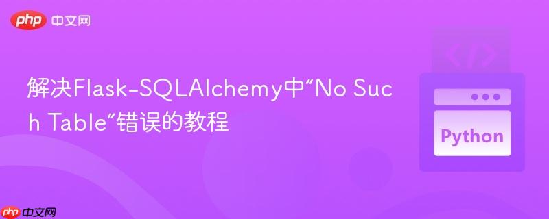 解决Flask-SQLAlchemy中“No Such Table”错误的教程