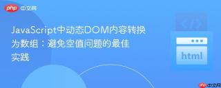 JavaScript中动态DOM内容转换为数组：避免空值问题的最佳实践
