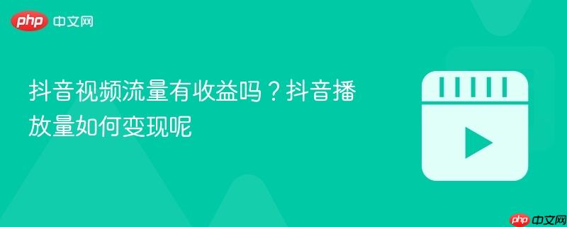 抖音视频流量有收益吗？抖音播放量如何变现呢