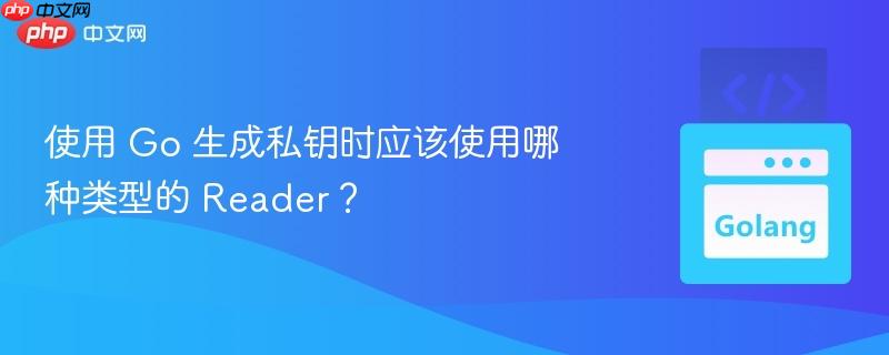 使用 Go 生成私钥时应该使用哪种类型的 Reader？