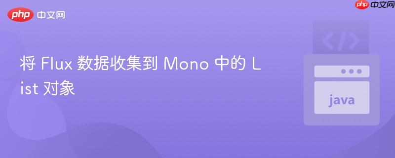 将 Flux 数据收集到 Mono 中的 List 对象