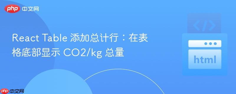 React Table 添加总计行:在表格底部显示 CO2/kg 总量