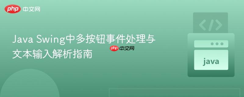 Java Swing中多按钮事件处理与文本输入解析指南