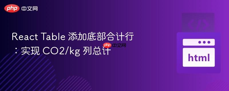 React Table 添加底部合计行:实现 CO2/kg 列总计