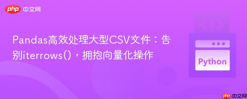 Pandas高效处理大型CSV文件:告别iterrows(),拥抱向量化操作