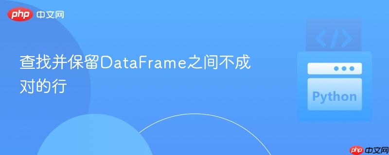 查找并保留dataframe之间不成对的行