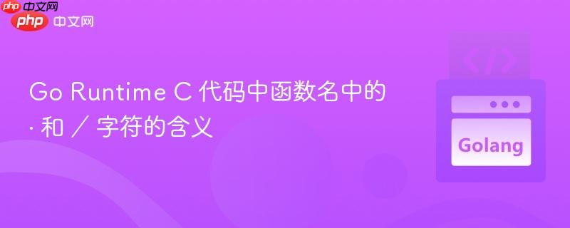 go runtime c 代码中函数名中的 · 和 ∕ 字符的含义