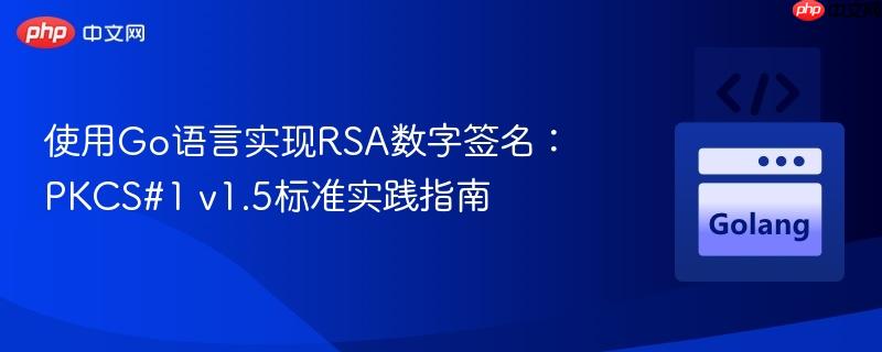 使用Go语言实现RSA数字签名：PKCS#1 v1.5标准实践指南