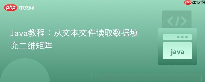 Java教程:从文本文件读取数据填充二维矩阵