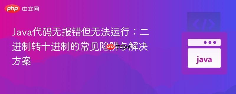 Java代码无报错但无法运行：二进制转十进制的常见陷阱与解决方案