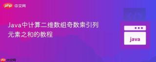 Java中计算二维数组奇数索引列元素之和的教程