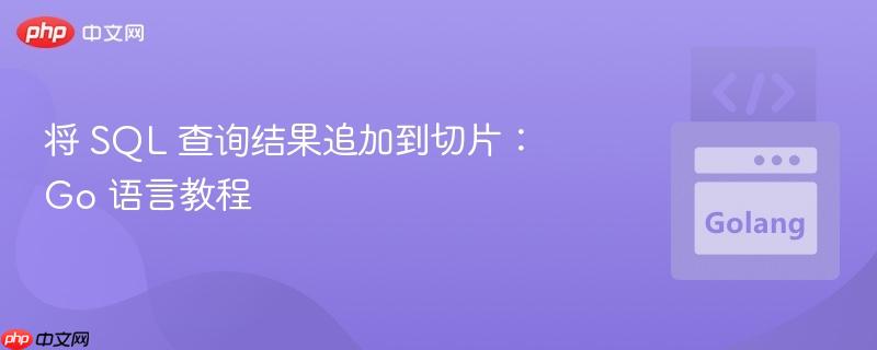 将 sql 查询结果追加到切片：go 语言教程