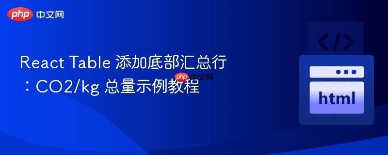 React Table 添加底部汇总行:CO2/kg 总量示例教程