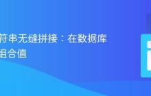 PHP字符串无缝拼接：在数据库中存储组合值