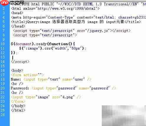 jQuery选取image类型input元素