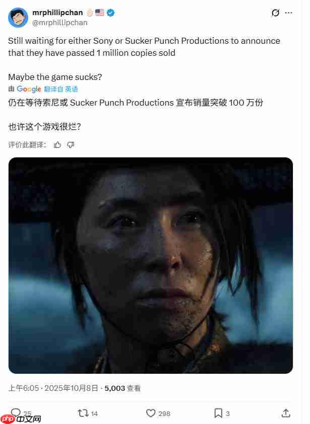 《羊蹄山之魂》发售后热度迅速下降 网友推测销量很差