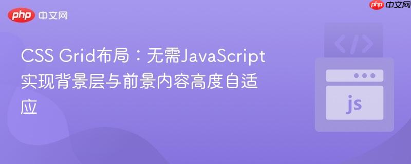 CSS Grid布局:无需JavaScript实现背景层与前景内容高度自适应