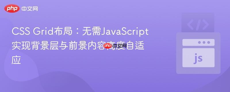 CSS Grid布局：无需JavaScript实现背景层与前景内容高度自适应