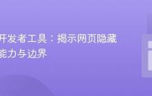 浏览器开发者工具：揭示网页隐藏信息的能力与边界