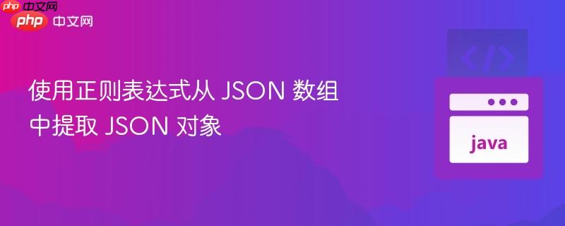 使用正则表达式从 json 数组中提取 json 对象