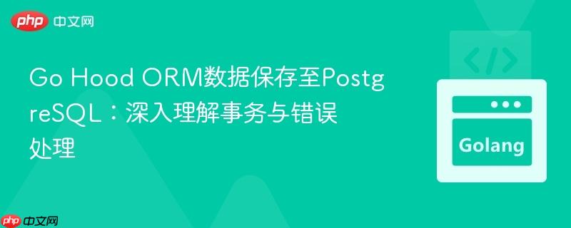 Go Hood ORM数据保存至PostgreSQL:深入理解事务与错误处理
