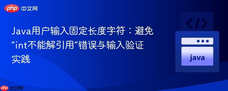Java用户输入固定长度字符:避免“int不能解引用”错误与输入验证实践